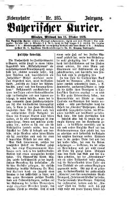 Bayerischer Kurier Mittwoch 15. Oktober 1873