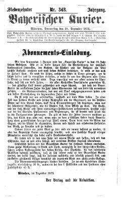 Bayerischer Kurier Donnerstag 18. Dezember 1873