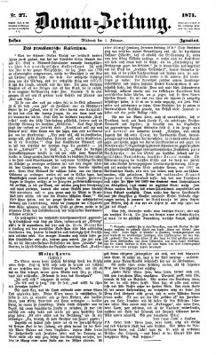 Donau-Zeitung Mittwoch 1. Februar 1871