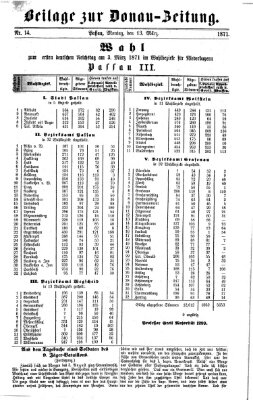 Donau-Zeitung Montag 13. März 1871