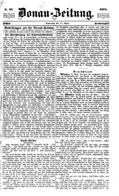 Donau-Zeitung Donnerstag 13. April 1871