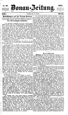 Donau-Zeitung Dienstag 25. April 1871