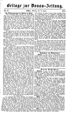 Donau-Zeitung Montag 12. Juni 1871