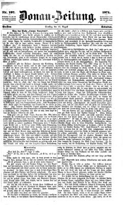 Donau-Zeitung Samstag 19. August 1871