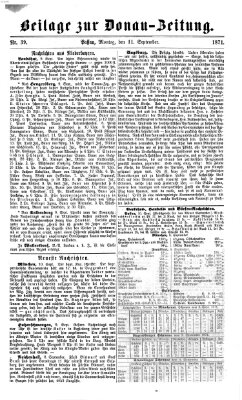 Donau-Zeitung Montag 11. September 1871