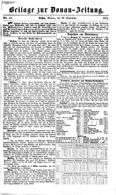 Donau-Zeitung Montag 18. September 1871