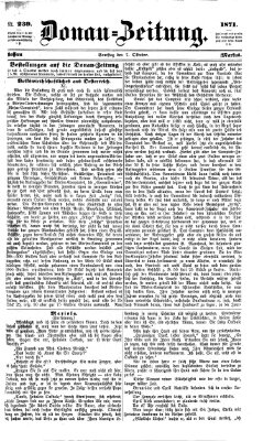 Donau-Zeitung Samstag 7. Oktober 1871