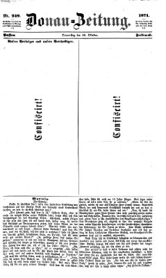 Donau-Zeitung Donnerstag 19. Oktober 1871