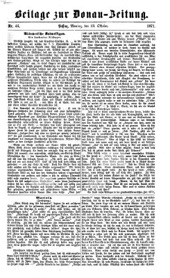 Donau-Zeitung Montag 23. Oktober 1871