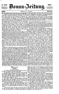 Donau-Zeitung Mittwoch 8. November 1871