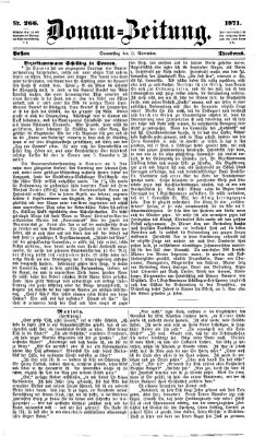 Donau-Zeitung Donnerstag 9. November 1871