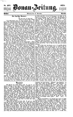 Donau-Zeitung Mittwoch 22. November 1871