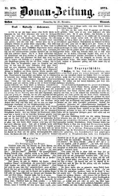 Donau-Zeitung Donnerstag 23. November 1871