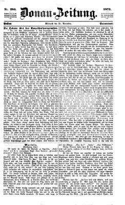 Donau-Zeitung Mittwoch 29. November 1871