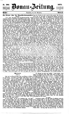 Donau-Zeitung Donnerstag 30. November 1871