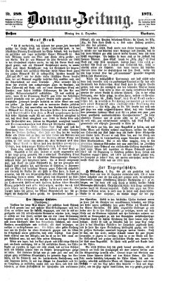 Donau-Zeitung Montag 4. Dezember 1871