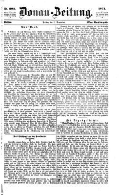 Donau-Zeitung Freitag 8. Dezember 1871