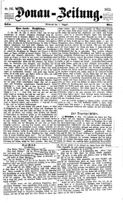 Donau-Zeitung Mittwoch 7. August 1872