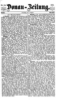 Donau-Zeitung Donnerstag 8. August 1872