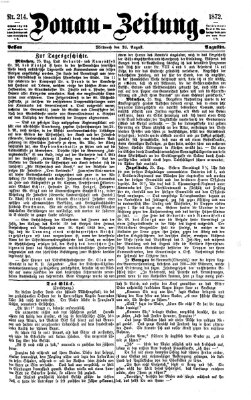 Donau-Zeitung Mittwoch 28. August 1872