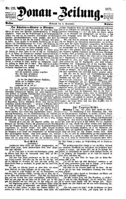 Donau-Zeitung Mittwoch 4. September 1872