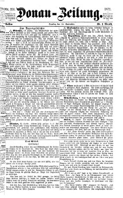 Donau-Zeitung Samstag 14. September 1872