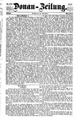 Donau-Zeitung Samstag 21. September 1872