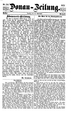 Donau-Zeitung Dienstag 24. September 1872