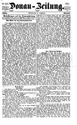 Donau-Zeitung Mittwoch 25. September 1872