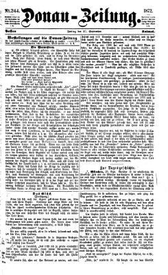 Donau-Zeitung Freitag 27. September 1872