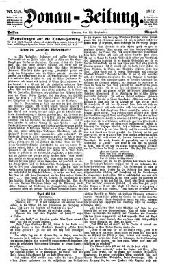 Donau-Zeitung Sonntag 29. September 1872