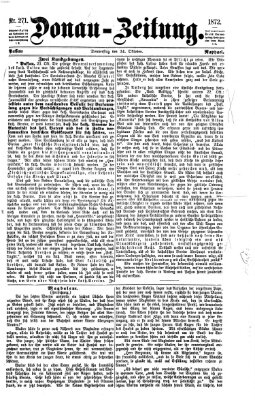 Donau-Zeitung Donnerstag 24. Oktober 1872