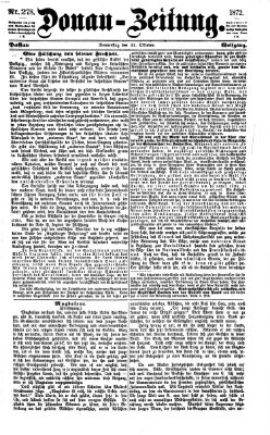 Donau-Zeitung Donnerstag 31. Oktober 1872