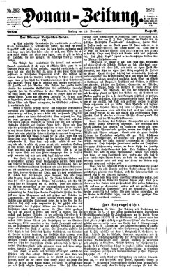 Donau-Zeitung Freitag 15. November 1872