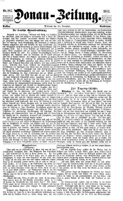 Donau-Zeitung Mittwoch 20. November 1872