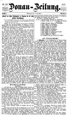 Donau-Zeitung Mittwoch 4. Dezember 1872