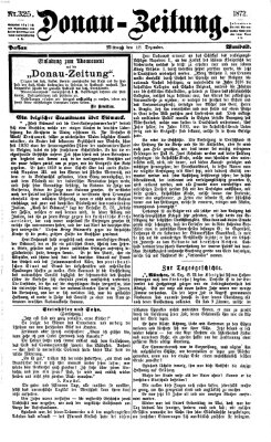 Donau-Zeitung Mittwoch 18. Dezember 1872