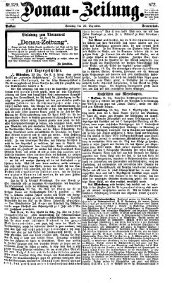 Donau-Zeitung Sonntag 22. Dezember 1872