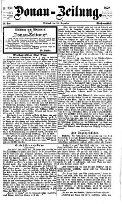 Donau-Zeitung Mittwoch 25. Dezember 1872