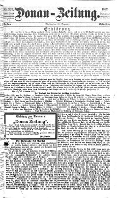 Donau-Zeitung Dienstag 31. Dezember 1872