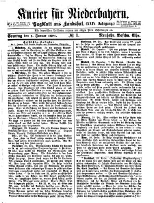 Kurier für Niederbayern Sonntag 1. Januar 1871