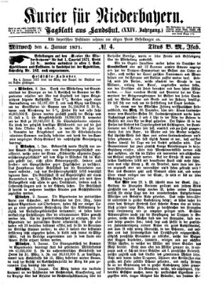 Kurier für Niederbayern Mittwoch 4. Januar 1871