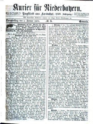 Kurier für Niederbayern Donnerstag 5. Januar 1871