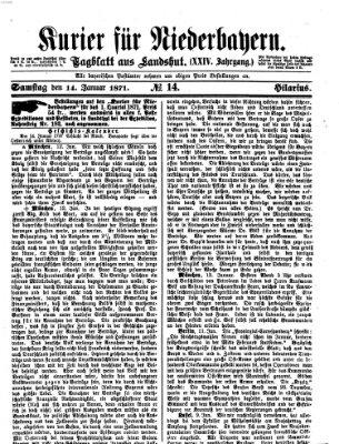 Kurier für Niederbayern Samstag 14. Januar 1871