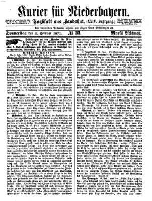 Kurier für Niederbayern Donnerstag 2. Februar 1871