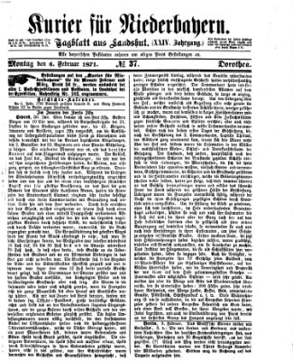 Kurier für Niederbayern Montag 6. Februar 1871