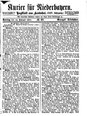 Kurier für Niederbayern Sonntag 12. Februar 1871