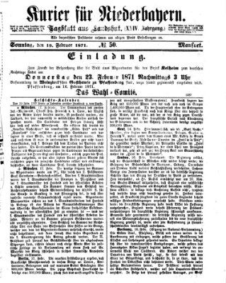 Kurier für Niederbayern Sonntag 19. Februar 1871