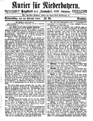 Kurier für Niederbayern Donnerstag 23. Februar 1871