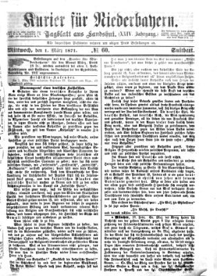 Kurier für Niederbayern Mittwoch 1. März 1871